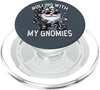 Funny Saying Motorcycle Biker Gnome Rolling With My Gnomies PopSockets PopGrip for MagSafe