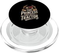 Funny Saying Princess Comes Tractor Vintage Farm PopSockets PopGrip for MagSafe