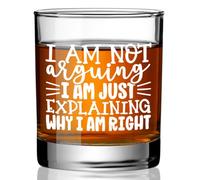Funny Saying Quote Whiskey Gifts for Men,Dad,Grandpa,Friends,Boyfriend, I'm Not Arguing I'm Just Explaining Why I Am Right Whiskey Glass,Gag Bourbon,Beer,Cocktail Gifts for Birthday,Christmas -wh31