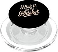 Funny Saying Risk It For The Brisket BBQ Joke Women Men PopSockets PopGrip for MagSafe