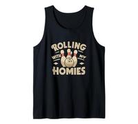 Funny Saying Rolling with My Homies Fun Bowling Bowler Tank Top