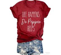 Funny Saying Shirt for Women Coquette Bow Tshirt Drinks Lover Graphic Short Sleeve Top Tees, Dr Pepper, M
