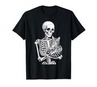 Funny Saying Skeleton Loves Cat Until Death Women Men T-Shirt