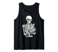 Funny Saying Skeleton Loves Cat Until Death Women Men Tank Top