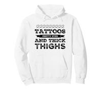Funny Saying Tattoos Pretty Eyes and Thick Thighs Tattooed Pullover Hoodie