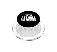 Funny Saying The She Married Sarcastic Humorous PopSockets PopGrip for MagSafe