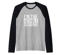 Funny Saying The She Married Sarcastic Humorous Raglan Baseball Tee