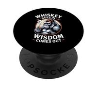 Funny Saying Whiskey Goes In Wisdom Comes Out Women Men PopSockets Adhesive PopGrip