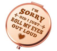 Funny Sayings Sarcastic Quotes Compact Mirror for Women Novelty Saying Gift Funny Travel Makeup Mirror Birthday Gifts Christmas Graduation Gifts for Friends Colleagues Family Rose Gold Makeup Mirrors