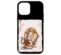 Funny Scared Tiger Japanese Art Vintage Comical Gift Case for iPhone 12 mini