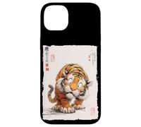 Funny Scared Tiger Japanese Art Vintage Comical Gift Case for iPhone 14 Plus