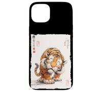 Funny Scared Tiger Japanese Art Vintage Comical Gift Case for iPhone 15 Plus
