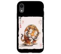 Funny Scared Tiger Japanese Art Vintage Comical Gift Case for iPhone XR