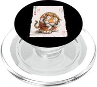 Funny Scared Tiger Japanese Art Vintage Comical Gift PopSockets PopGrip for MagSafe