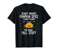 Funny Scary Movies Flannels Fall Spice Pumpkin Humor Life T-Shirt