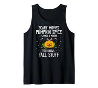 Funny Scary Movies Flannels Fall Spice Pumpkin Humor Life Tank Top