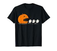 Funny Scary Pumpkin Chasing Ghosts Halloween T-Shirt