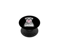 Funny Schnauzer Dog Blowing Pink Bubble Gum PopSockets Adhesive PopGrip