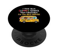 Funny School Bus Driver Gift Back To School Skipping School PopSockets Adhesive PopGrip