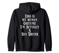 Funny School or City Bus Driver Costume For Bus Driving Gift Zip Hoodie