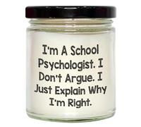 Funny School Psychologist Gifts - 9oz Vanilla Soy Candle for SchoolPsychologists - Unique Mother's Day Encouragement Gifts for SchoolPsychologists from Coworkers