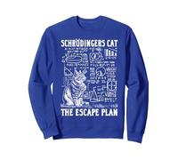 Funny Schrodingers Cat Escape Plan Science Quantum Physics Sweatshirt, Adult Unisex, Royal Blue, XX-Large