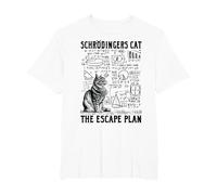 Funny Schrodingers Cat Escape Plan Science Quantum Physics T-Shirt, Men's Big and Tall, White, 2X Tall