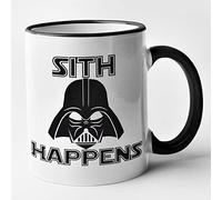 Funny Sci Fi Mug - Sith Happens (Black)