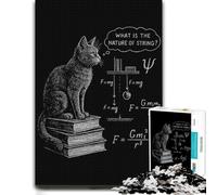 Funny Science Cat Physics What Cats Think Jigsaw Puzzle, 1000 Piece | Tabletop puzzle activity on winter nights for a satisfying challenge.