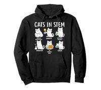 Funny Science Meme Cats In Stem Scientist Nerd Cat Lover Pullover Hoodie