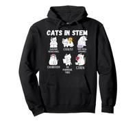 Funny Science Meme Cats In Stem Scientist Nerd Cat Lover Pullover Hoodie
