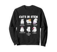 Funny Science Meme Cats In Stem Scientist Nerd Cat Lover Sweatshirt