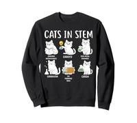 Funny Science Meme Cats In Stem Scientist Nerd Cat Lover Sweatshirt