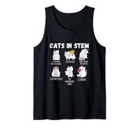 Funny Science Meme Cats in Stem Scientist Nerd Cat Lover Tank Top