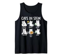 Funny Science Meme Cats in Stem Scientist Nerd Cat Lover Tank Top