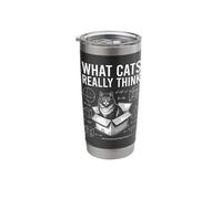 Funny Science Physics Cat in Box What Cats Really Think Stainless Steel Insulated Tumbler