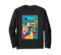 Funny Scientist Shark Chemistry Lab, Love Sharks Long Sleeve T-Shirt
