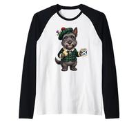 Funny Scotch Terrier Dog Mug Coffee Scotland Flag Raglan Baseball Tee