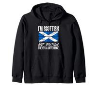 Funny Scotland I'm Scottish Not British There's A Difference Zip Hoodie
