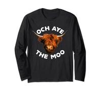 Funny Scottish Sayings the Noo Highland Cow Och Aye the Moo Long Sleeve T-Shirt