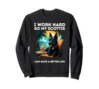 Funny Scottish Terrier Dog I Work Hard Scottie Dog Lover Sweatshirt