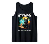 Funny Scottish Terrier Dog I Work Hard Scottie Dog Lover Tank Top
