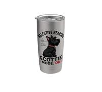 Funny Scottish Terrier Dog with Selective Hearing Novelty Stainless Steel Insulated Tumbler