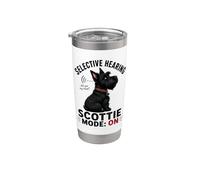 Funny Scottish Terrier Dog with Selective Hearing Novelty Stainless Steel Insulated Tumbler