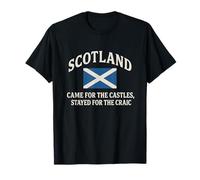 Funny Scottish Travel Souvenir Scotland Castles and Craic T-Shirt