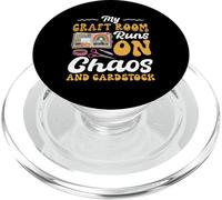 Funny Scrapbooking Quote Craft Room Runs On Chaos Cardstock PopSockets PopGrip for MagSafe