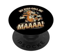 Funny Screaming Goat My Kids Call Me Maaaa Mom Humor PopSockets Adhesive PopGrip