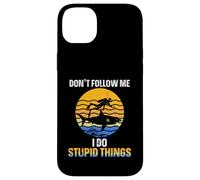 Funny Scuba Diver Don't Follow Me I Do Stupid Things Shark Case for iPhone 14 Plus