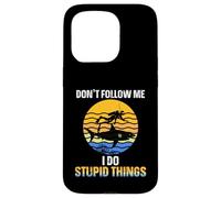 Funny Scuba Diver Don't Follow Me I Do Stupid Things Shark Case for iPhone 15 Pro