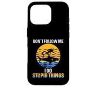 Funny Scuba Diver Don't Follow Me I Do Stupid Things Shark Case for iPhone 16 Pro